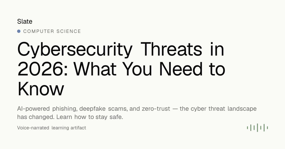 Cybersecurity Threats in 2026: What You Need to Know · Slate — Slate